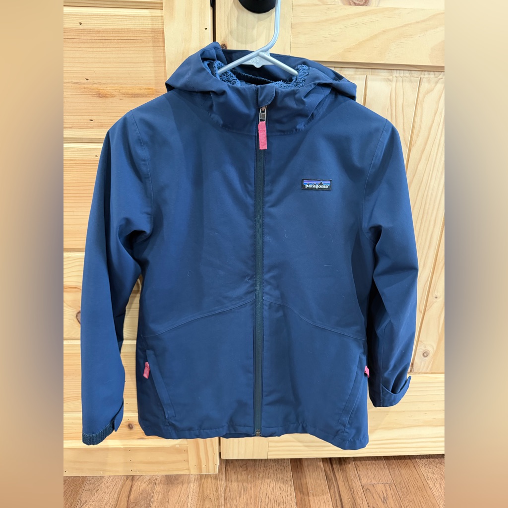 Patagonia Kids' 4-In-1 Everyday Jacket Navy With Pink Girls Size 12